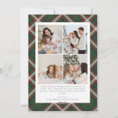 Red Green Buffalo Plaid Photo collage Christmas シーズンカード (裏面)