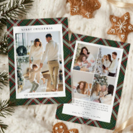 Red Green Buffalo Plaid Photo collage Christmas シーズンカード