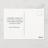 Red & Green Candlelight with Cookies Christmas ポストカード (裏面)