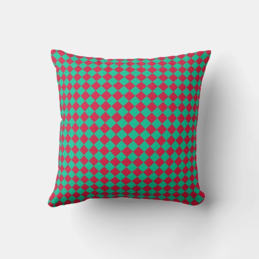 Red Green Checker Diamond Pattern クッション (裏面)