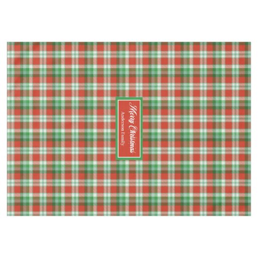 Red Green Checkered Tablecloth Traditional Style テーブルクロス (正面(横))