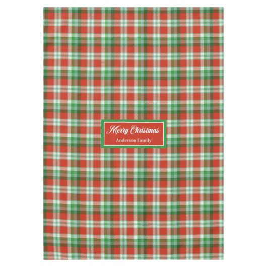 Red Green Checkered Tablecloth Traditional Style テーブルクロス (正面)