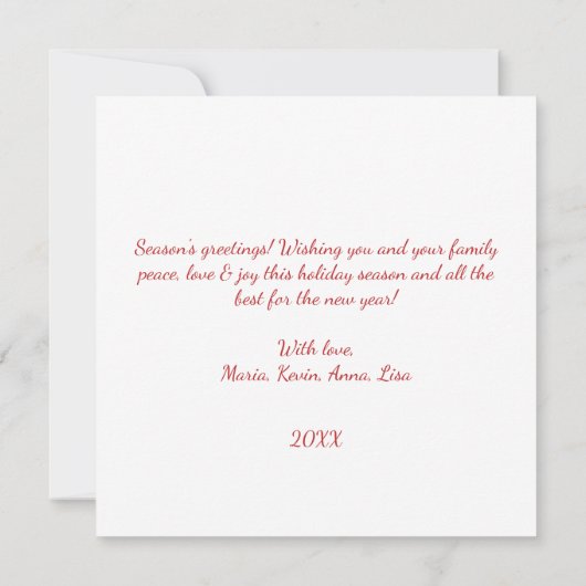 Red green Christmas Flat Card (裏面)