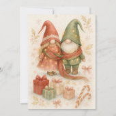 Red Green Christmas Holiday Gnome Greeting Card シーズンカード (正面)