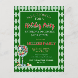 Red & Green Christmas Holiday Party  ポストカード