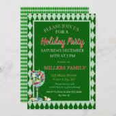 Red & Green Christmas Holiday Party  招待状 (正面/裏面)