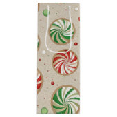 RED & GREEN CHRISTMAS MINT CANDIES ワインギフトバッグ (正面)