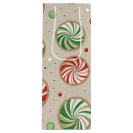 RED & GREEN CHRISTMAS MINT CANDIES ワインギフトバッグ