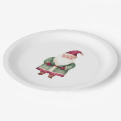 Red Green Christmas Santa Claus ペーパープレート (アングル)