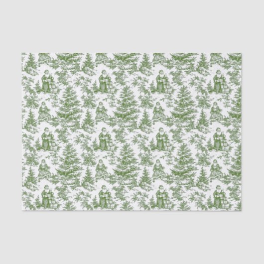 Red & Green Christmas Santa Toile 薄葉紙 (正面)