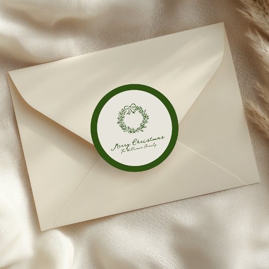 Red & Green Christmas Tree  ラウンドシール