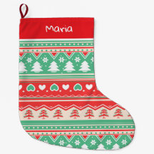 Red & Green Christmas Tree Love  - Festive Holiday