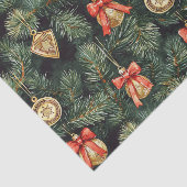 Red Green Christmas Trees Gold Ornaments 薄葉紙 (詳細)