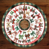 Red Green coquette bows custom christmas ブラッシュドポリエステルツリースカート