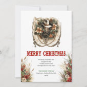 Red green cowboy Christmas greeting card design シーズンカード (正面)