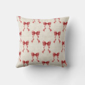 Red Green Cream Bows Christmas クッション (裏面)