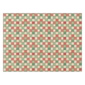 Red Green Cream Rustic Plaid Patchwork Quilt Look テーブルクロス (正面(横))