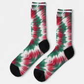 Red & green | Custom Name ソックス (左)