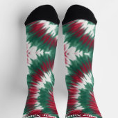 Red & green | Custom Name ソックス (上部)