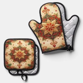 Red Green Decorative 鍋つかみ&鍋敷きセット