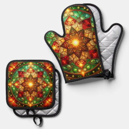 Red Green Decorative 鍋つかみ&鍋敷きセット