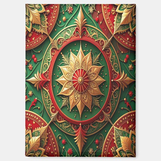 Red Green Decorative Christmas Holiday Magnet マグネット (正面)