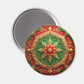 Red Green Decorative Christmas Holiday Magnet マグネット (正面/裏面)