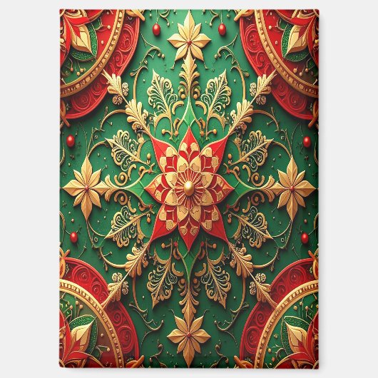 Red Green Decorative Christmas Holiday Magnet マグネット (正面)