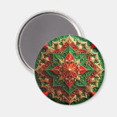 Red Green Decorative Christmas Holiday Magnet マグネット (正面/裏面)