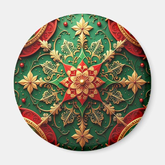 Red Green Decorative Christmas Holiday Magnet マグネット (正面)