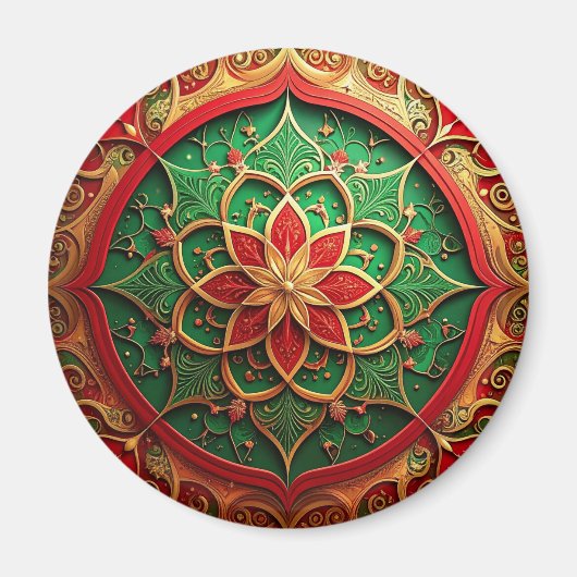 Red Green Decorative Christmas Holiday Magnet マグネット (正面)