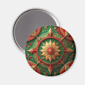 Red Green Decorative Christmas Holiday Magnet マグネット (正面/裏面)