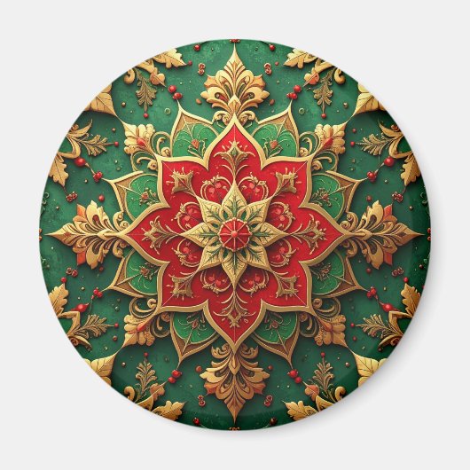 Red Green Decorative Christmas Holiday Magnet マグネット (正面)