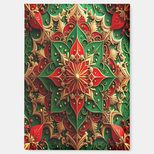 Red Green Decorative Christmas Holiday Magnet マグネット (正面)