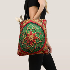 Red Green Decorative Christmas Holiday Tote Bag トートバッグ