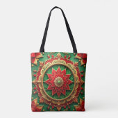 Red Green Decorative Christmas Holiday Tote Bag トートバッグ (裏面)