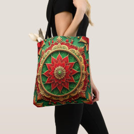 Red Green Decorative Christmas Holiday Tote Bag トートバッグ