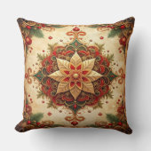 Red Green Decorative Christmas Throw Pillow クッション (正面)