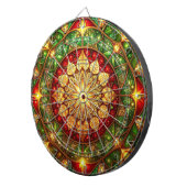 Red Green Decorative Floral Dartboard ダーツボード (正面右)