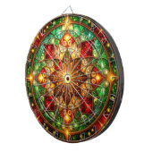 Red Green Decorative Floral Dartboard ダーツボード (正面右)