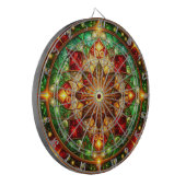 Red Green Decorative Floral Dartboard ダーツボード (正面左)