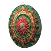 Red Green Decorative Floral Dartboard ダーツボード (正面右)