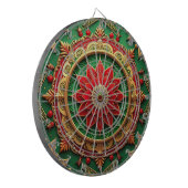 Red Green Decorative Floral Dartboard ダーツボード (正面左)
