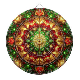 Red Green Decorative Floral Dartboard ダーツボード