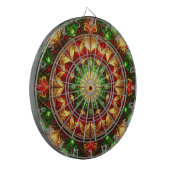 Red Green Decorative Floral Dartboard ダーツボード (正面左)