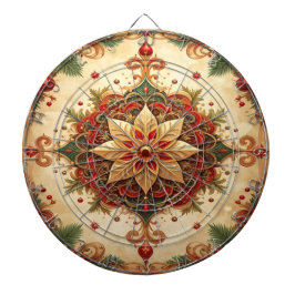 Red Green Decorative Floral Dartboard ダーツボード