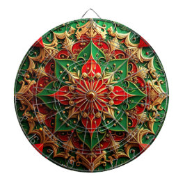 Red Green Decorative Floral Dartboard ダーツボード