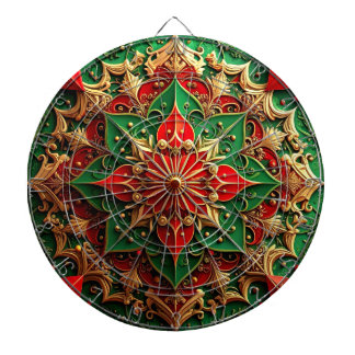 Red Green Decorative Floral Dartboard ダーツボード