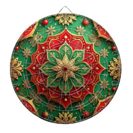 Red Green Decorative Floral Dartboard ダーツボード