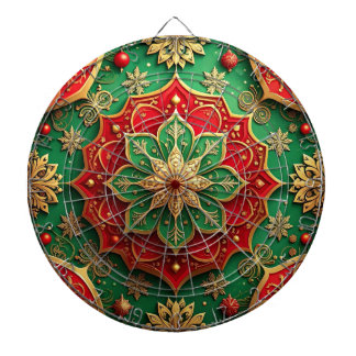 Red Green Decorative Floral Dartboard ダーツボード